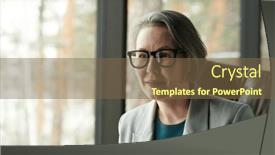  Presentation with discussion - Presentation theme with experienced-mature-blond-female-psychotherapist background and a tawny brown colored foreground