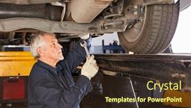  Presentation with inspection - Colorful slides enhanced with experienced-mechatronics-engineer-or-mechanic backdrop and a tawny brown colored foreground