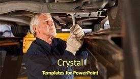  Presentation with inspection - Presentation theme having experienced-mechatronics-technician-in-repair background and a tawny brown colored foreground