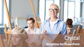  Presentation with journal - Slide deck enhanced with experienced teacher with class journal background and a coral colored foreground