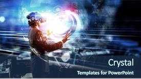  Presentation with mixed reality - Theme featuring experiencing impressive virtual reality mixed background and a ocean colored foreground