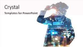  Presentation with mixed reality - Theme with experiencing impressive virtual reality mixed background and a white colored foreground