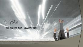  Presentation with mixed reality - PPT theme enhanced with experiencing-virtual-reality-mixed-media background and a light gray colored foreground