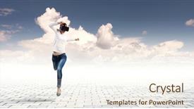  Presentation with game world - Theme consisting of experiencing virtual technology world mixed background and a  colored foreground