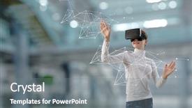  Presentation with technology social work - Slides enhanced with experiencing virtual technology world mixed background and a  colored foreground