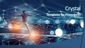  Presentation with virtual technology - Colorful slide set enhanced with experiencing virtual technology world mixed backdrop and a ocean colored foreground