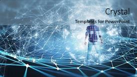  Presentation with virtual technology - Slide deck having experiencing virtual technology world mixed background and a light blue colored foreground