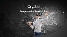  Presentation with game world - Amazing PPT theme having experiencing virtual technology world mixed backdrop and a  colored foreground