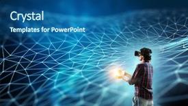  Presentation with virtual technology - Cool new PPT layouts with experiencing virtual technology world mixed backdrop and a ocean colored foreground