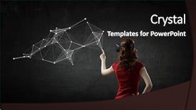  Presentation with game world - Audience pleasing presentation design consisting of experiencing virtual technology world mixed backdrop and a black colored foreground