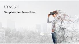  Presentation with virtual technology - Cool new presentation theme with experiencing-virtual-technology-world-mixed backdrop and a white colored foreground