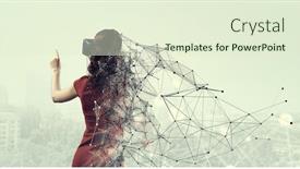  Presentation with virtual technology - Slides having experiencing-virtual-technology-world-mixed background and a soft green colored foreground