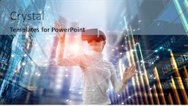  Presentation with virtual technology - Audience pleasing slide deck consisting of experiencing-virtual-technology-world-mixed backdrop and a light blue colored foreground