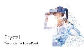  Presentation with virtual technology - Audience pleasing presentation theme consisting of experiencing-virtual-technology-world-mixed backdrop and a white colored foreground