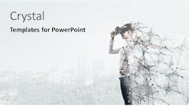  Presentation with virtual technology - Audience pleasing slides consisting of experiencing-virtual-technology-world-mixed backdrop and a sky blue colored foreground