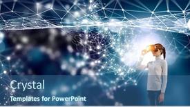  Presentation with virtual technology - Cool new slides with experiencing-virtual-technology-world-mixed backdrop and a ocean colored foreground