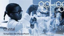  Presentation with chemical experiment - Audience pleasing PPT layouts consisting of experiental learning - digital image of chemical structure backdrop and a light blue colored foreground