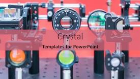  Presentation with laser - Colorful PPT theme enhanced with experiment-with-laser-device backdrop and a coral colored foreground