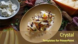  Presentation with italian food - PPT layouts enhanced with experimental - aubergine and cheese recipe italian background and a tawny brown colored foreground