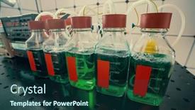  Presentation with genetically - Presentation design enhanced with experimental-setup-for-enzymatic-synthesis background and a tawny brown colored foreground