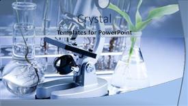  Presentation with laboratory - Beautiful presentation featuring plant science - experimenting with flora in laboratory backdrop and a teal colored foreground