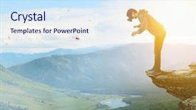  Presentation with experience - Audience pleasing slide deck consisting of experiments - virtual reality experience young man backdrop and a sky blue colored foreground