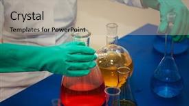  Presentation with organic chemistry - Amazing slides having experiments in a chemistry lab backdrop and a  colored foreground