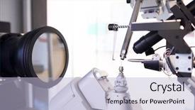  Presentation with laboratory equipment - Theme featuring experiments in laboratory x - ray background and a light blue colored foreground