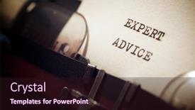  Presentation with artificial intelligence expert system - Amazing slide deck having expert-advice-phrase-written backdrop and a wine colored foreground