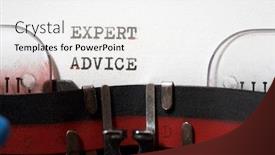  Presentation with artificial intelligence expert system - Slide deck with expert-advice-phrase-written background and a sky blue colored foreground