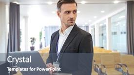  Presentation with businessman standing on maze - Amazing PPT layouts having expert lecture - portrait of serious attractive businessman backdrop and a gray colored foreground