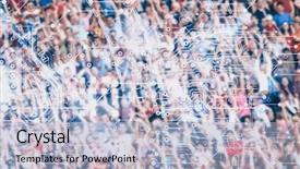  Presentation with artificial intelligence expert system - Theme consisting of expert system - double exposure of crowd background and a light blue colored foreground