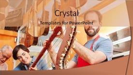  Presentation with workshop - Theme featuring care in luthier's workshop background and a  colored foreground