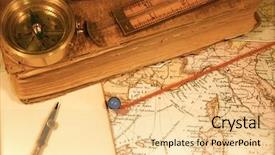  Presentation with map vintage - Audience pleasing theme consisting of expired map of a world backdrop and a blonde colored foreground