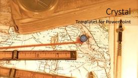  Presentation with vintage compass - Amazing slides having expired map of a world backdrop and a gold colored foreground