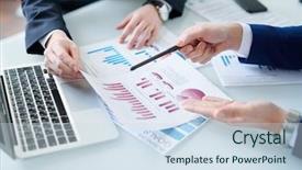  Presentation with school organization chart - Beautiful presentation design featuring explain - one of economists pointing backdrop and a sky blue colored foreground
