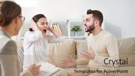  Presentation with counseling session - Audience pleasing PPT theme consisting of explain something during family backdrop and a coral colored foreground