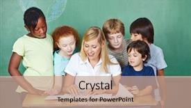  Presentation with school elementary - PPT theme with explaining grading to elementary school background and a coral colored foreground
