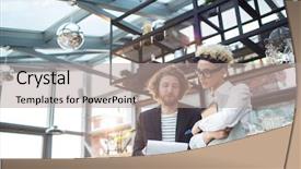  Presentation with restaurant - Slides with explaining her its terms background and a light gray colored foreground