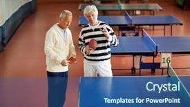  Presentation with professional tennis player athlete man - PPT layouts with explaining his mate some rules background and a ocean colored foreground