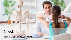  Presentation with asian doctor obese patient - Amazing theme having explaining to patient with neck backdrop and a  colored foreground