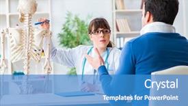  Presentation with anatomy neck - Presentation design with explaining to patient with neck background and a  colored foreground