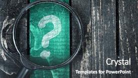  Presentation with magnifying glass - Audience pleasing PPT layouts consisting of explanation text - question mark painted and magnifying backdrop and a dark gray colored foreground