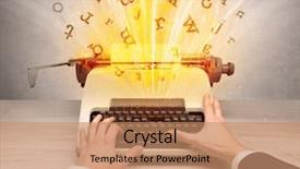  Presentation with first - Theme having person perspective image with exploding background and a coral colored foreground