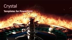  Presentation with roulette wheel - PPT layouts having exploding-casino-roulette-wheel-concept background and a wine colored foreground