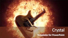  Presentation with electric guitar - Colorful slide set enhanced with exploding electric guitar backdrop and a tawny brown colored foreground
