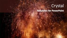  Presentation with fireworks - Colorful slide deck enhanced with exploding-fireworks-new-year-background backdrop and a tawny brown colored foreground