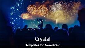  Presentation with new year - Presentation theme featuring exploding-fireworks-new-year-background and a  colored foreground