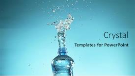  Presentation with plastic bottle - Presentation design having exploding-fresh-water-from-plastic background and a arctic colored foreground