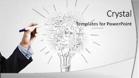  Presentation with strategy - Cool new slides with marketing opportunity - close up of businessman hand backdrop and a white colored foreground